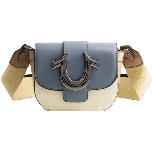 True Religion Women's Crossbody Bag, Mini Flap Adjustable Shoulder Handbag Purse with Horseshoe Logo - Main Image
