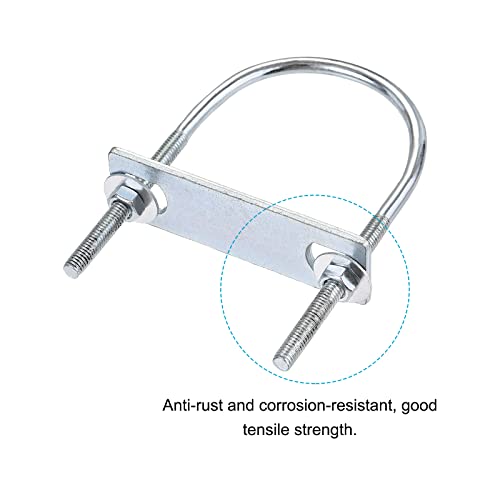 Image of METALLIXITY U Bolts 2 Sets (M6x60x100mm), Round U Bolt Steel with Accessories - for Construction, Pipe