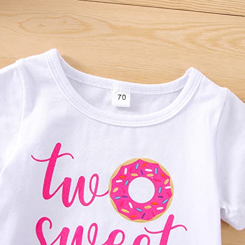 Newborn Baby Girls Pink Striped Tutu Dress First Birthday Skirt Outfits Casual Donut Print Girls Clothes Headband 2Pcs Set (U-Two Sweet Short Pant, 2-3T) #TOP4