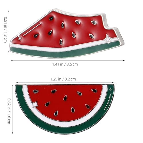 Image of Watermelon Brooch Pin Palestine, 2pcs Watermelon Enamel Pin Palestine Brooch Pin Hawaiian Fruit Shaped Brooches Watermelon Badge Breastpin Jewelry for Summer Luau