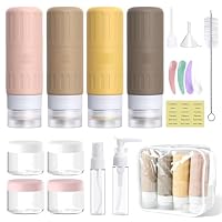 Moko Lot de 4 Bouteilles de Voyage - en Silicone - Anti-Fuite