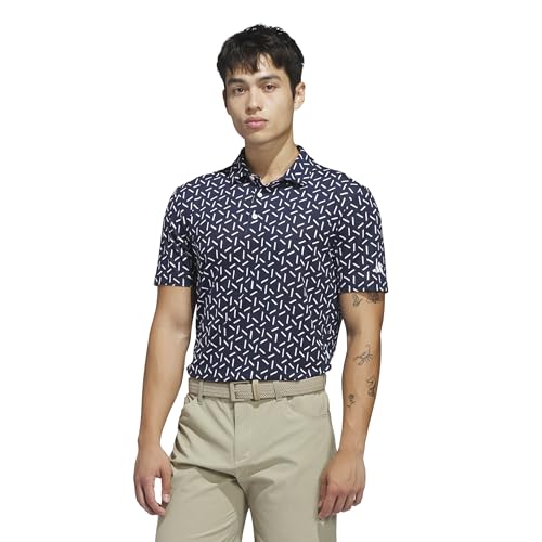 adidas Men's ULTIMATE365 MESH Print Climacool Polo, Collegiate Navy, X-Large