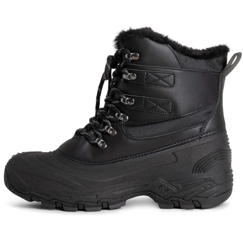 Image of POLAR Mens Waterproof Outsole Deep Tread Fully Faux Fur Lined Winter Durable Snow Boots