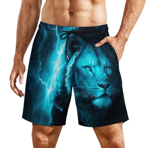 Zakqeik Men's Pandas Swim Trunks Hawaiian Bathing Mesh Lining Suit Swimsuits Beach Shorts with Pockets Personalized