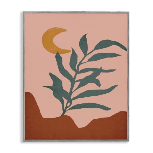 Desert Moon Leaf Botanical Abstract, 24 x 30 Inch Framed Giclée Print