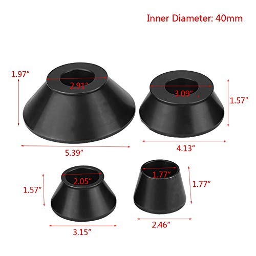 Image of Ejoyous Wheel Balancer Cone 1.77 inch to 5.39 inch Size Fit for 40mm Shaft, 4pcs Universal Wheel Balancer Carbon Steel Cone Standard Taper Cone Set Tire Repairing Tool