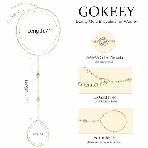 Gold Bracelets for Women Trendy,14K Real Gold Plated Dainty Stackable Paperclip Cuban Link Chain Bracelets,Cuff Bracelets Jewelry Set Adjustable 7"+2"2