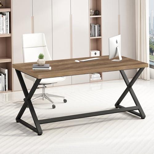 IBF 47" Rustic Wood & Metal Office Desk
