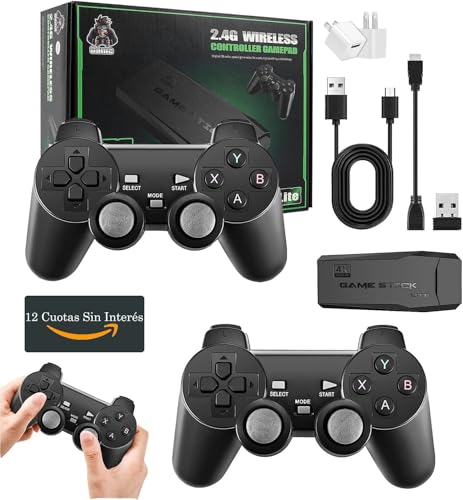 MBVBN Consola de Juegos Retro Inalámbrica 64G,con Controladores Inalámbricos Duales de 2.4 G，Salida 4K HDMI TV Videojuegos，,más de 13000 Juegos Integrados