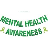 Mental Health Awareness Month Decorations No DIY Glitter Mental Health Awareness Banner Green Mental Health Awareness Month Bulletin Board Decorations May Mental Health Month Party Supplies