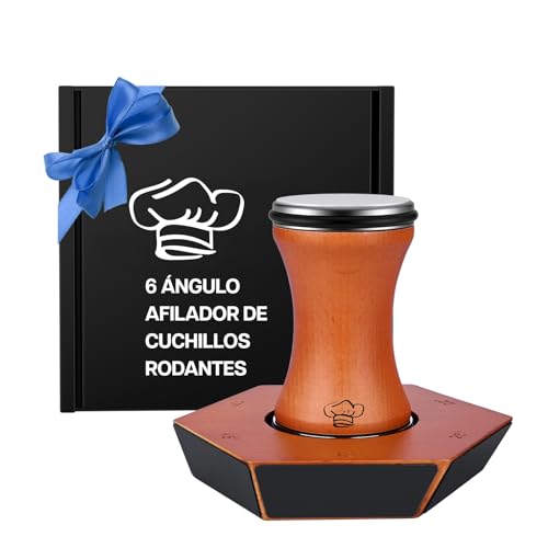 Afilador Cuchillos de Rodillo por MMOBIEL - 6 Ángulos Magnéticos (12°, 15°, 17°, 19°, 22°, 25°) - Kit de Afilado con Discos de Diamante - Kit Manual para Cuchillos - Regalos para Hombre & Mujer