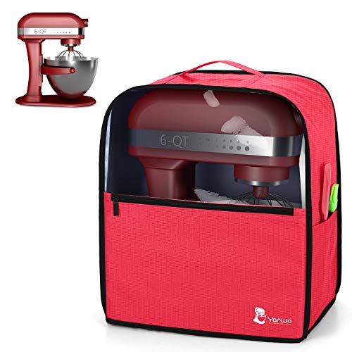 Yarwo Cubierta para Batidoras Amasadoras, Cubierta para KitchenAid Robots de Cocina 5.7 y 7.6 L, Funda Visible para Batidoras Amasadoras, con Asa...