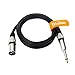 Disino Unbalanced 6.35mm(1/4 inch) TS Mono to XLR Male Cable Gold Plated Quarter inch to Male XLR Microphone Cable Interconnect Cable - 5 Feet/1.5 Meters