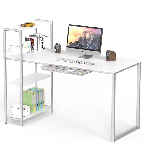 SHW 46-Inch Home Office Mission Computer Desk with Side Shelf and Drawer, White by SHW - Used condition - US$69.81