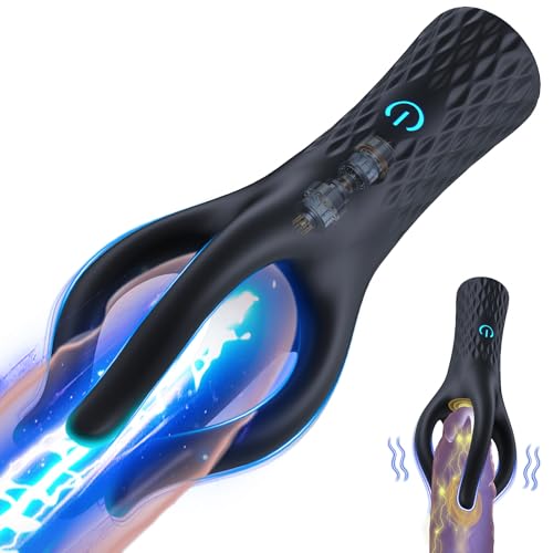 Male Penis Vibrator Sex Toys, Male Masturbator with 10 Vibrating Modes, 4 Tentacles 360° Wrapping Vibrating for Penis Glans Clit Nipple Stimulation, Adult Sex Toy for Men Women Couples