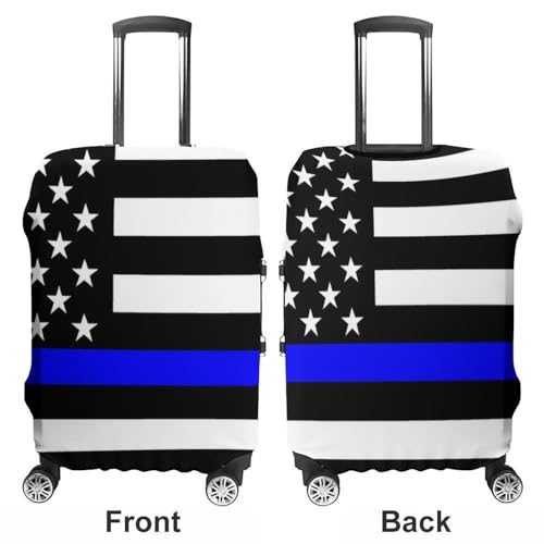 Luggage Covers for Suitcase Elastic Suitcase Covers American Thin Blue Line Flag Police Pattern Black (5) Luggage Protector Anti-scratch Travel Suitcases Cover3