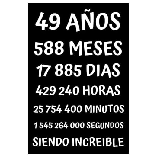 49 AÑOS SIENDO INCREIBLE: REGALO PARA HOMBRE Y MUJER DE 49 AÑOS DE CUMPLEAÑOS ORIGINAL Y DIVERTIDO , CUADERNO DE APUNTES O AGENDA, DIARIO, LEBRETA DE NOTAS ....