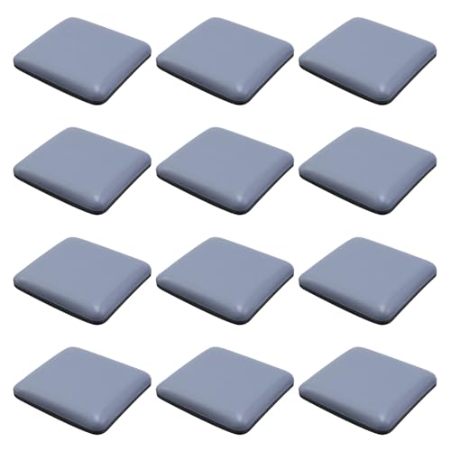 Antrader 12Pack Heavy Duty Adhesive Furniture Slider for Carpet 1.2" x 1.2" Furniture Moving Pads Floor Protector
