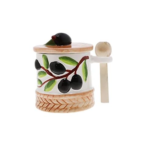 Servette Home Ceramic Olive Sugar Jar - Branch Cover