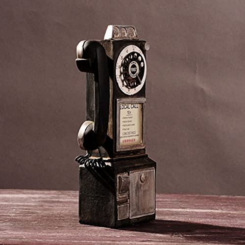 Teléfono Retro Decorativo de Disco Giratorio Negro miniatura 3