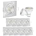 Produktbild 10 Stück linovum LED Einbauleuchten Set eckig Edelstahl Optik gebürstet für 230V - Spot mit 6W GU10 neutralweiß mit Fassung