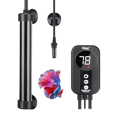 hygger Marine Aquarium Heater 100W,Titanium Heater with Digital LED Controller & Temperature Probe,Submersible Fish Tank Heater with Temperature Calibration,for Saltwater Freshwater Tank 15-20Gallon