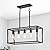 Lanhall 5-Light Kitchen Light Fixtures Black Farmhouse Chandelier Rectangular Dining Room Light Fixture Linear Pendant Lighting Hanging Lights for Kitchen Island Living Room Adjustable Height E26