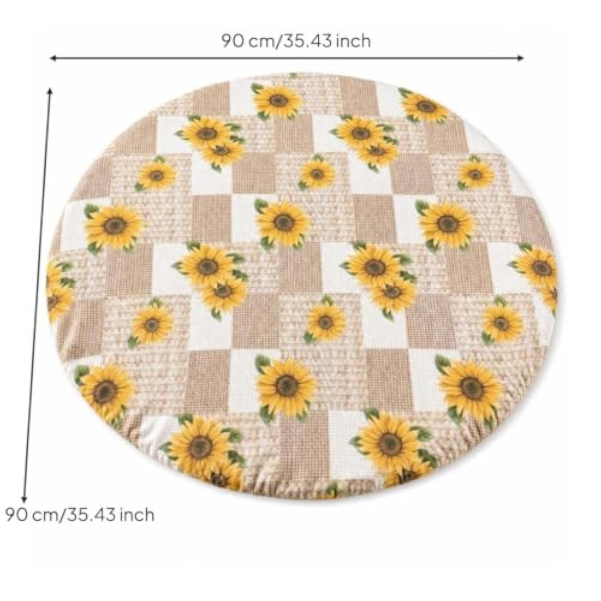 Elasticized Round Fitted Tablecloth with Elastic Edge