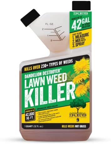 Ike's Dandelion Destroyer | Lawn Weed Killer | Kills Weeds Not Grass | Three-Way Herbicide (32 oz (Quart))
