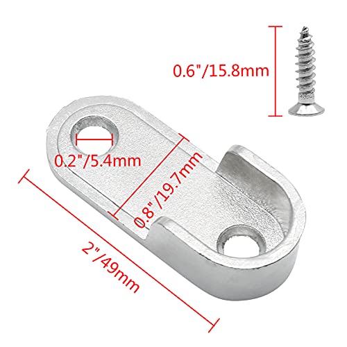 image for Zorveiio Silver Closet Rod End Supports, Oval Closet Rod Holder Small 