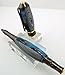 Handmade Nova Sceptre style rollerball pen. Pieces of Detroit fordite agate or motor agate layered paint. Gunmetal and gold trim with click gearshift mechanism. Screwtop postable cap. Black ink.