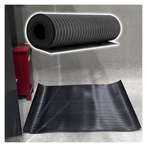 Large Rubber Insulating Mat for Electrical Safety Black, Substation Distribution Room Insulated Floor Mats, Cuttable Factory Workshop Worker Electric Shock Protection Matting(LxWxT 23' x 3 1/5' x 1/10