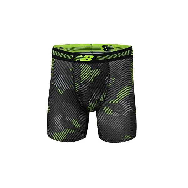 New Balance Men's Standard Performance 6" NO Fly Boxer Brief (4-Pack), HLT/Black(ht)/Team Royal/Team Royal Strt, X-Large - Image 3