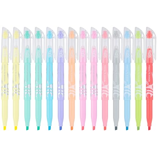 PILOT Pen 16258 FriXion Light Pastel Erasable Highlighters, Chisel Tip, Assorted Ink Colors, 14 Count