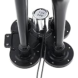 DriSentri 4 trąbka, klakson, 12 V, 178 dB, super głośny, czarny, cztery trąbki, do samochodów ciężarowych, łodzi, SUV-ów, motocykli, pojazdów