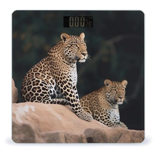 Báscula Digital de Baño Leopardo Africano en Vidrio Templado miniatura 1