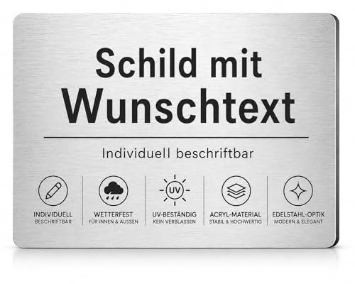Schild selbst gestalten individuelles Schild f. draußen als Namen Hausnummer & Straßennamen Hausnummernschild Namensschild Firmenschild personalisierbar & wetterfest