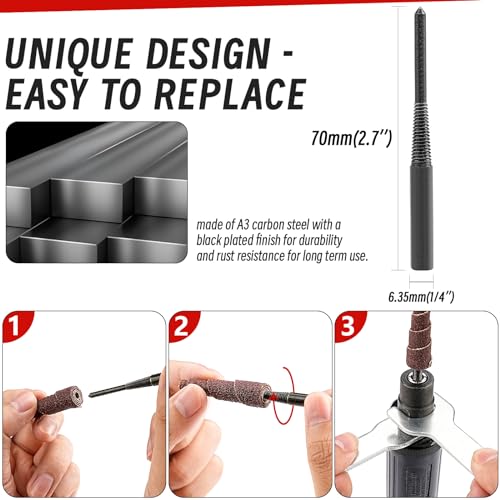 Si Fang SFMJMLCJ00170-26PCS/SRP 25Pcs Mini Sanding Engine Porting And Polishing Assortment Kit, 1-1/2 & 2Inch Sanding Cartridge Rolls/Cone Spiral Rolls Full Taper Assorted Set  thumb #3