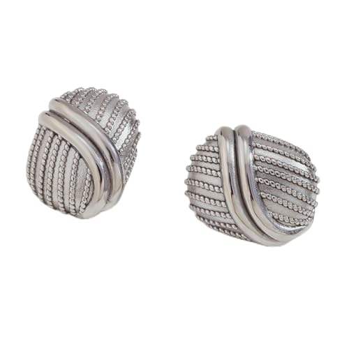 Boucles d'oreilles polies à rayures tourbillonnantes, le cadeau vintage idéal