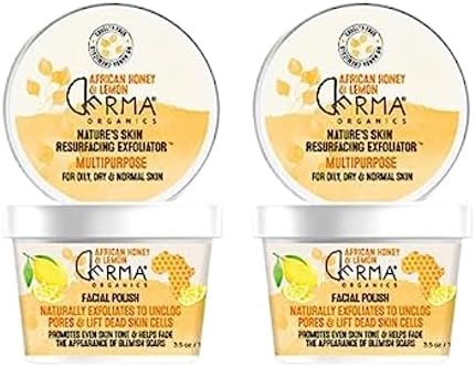 Derma Organics-African Honey & Lemon Facial Polish (7oz/200gm), Face Exfoliator to Revitalize your Skin, Scrub Improves Deep Pore Penetration, Dark Spots and Sun Damage Treatment For All Skin Types