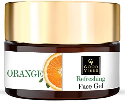 Good Vibes Orange Refreshing Face Gel | Hydrating Anti Aging Face Moisturizer | Lightweight Cream Formula For All Skin Types | No Parabens & Sulfates 3.53 Oz (100g)