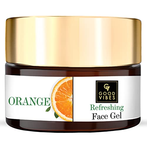 Good Vibes Orange Refreshing Face Gel | Skin Brightening Hydrating Moisturizing Lightweight Nourishing Formula For All Skin Types | No Parabens & Sulphates (100 G/3.53 Oz) #TOP9
