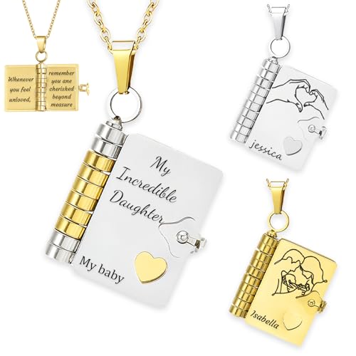 La scelta migliore per i regali perfetti: considerando fin dall'inizio che si tratta di un regalos realizzato con cura, questa collana personalizzata con libro per figlia soddisfa quasi tutte le esigenze di qualsiasi scenario, come compleanni, Natale e così via. Crea un regalos straordinario per te e per chi te lo regala. Crediamo che quando riceverai questa collana, sarai pieno di sorprese.