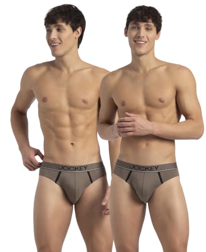 Image of Jockey 8044 Men's Super Combed Cotton Rib Solid Brief with Ultrasoft Waistband (Pack of 2)