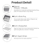 Collapsible Wash Basin with Drying Rack & Drain Plug, Gray - Image 6
