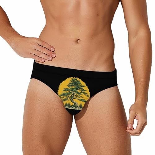 Bonsai and Japanese Tree Novelty Men's Swimming Brief Swimwear Pants Trunks Beach Shorts Underwear