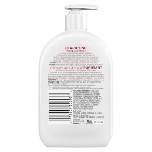 Olay Face Wash, Daily Facial Cleanser with Niacinamide, Peptides & Glycerin - Clarifying, Refreshes Skin Surface, Refines Appearance of Pores - Sulfate-Free, Paraben-Free, Oil-Free, 16 Oz - image 4