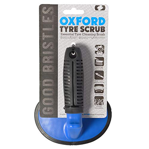 Oxford Motorcycle Tyre Scrub Tyre Cleaning Brush - Black/Blue