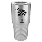 Tumbler Stainless Steel Vacuum Insulated Travel Mug Palmetto Tree South Carolina Palm Moon (Stainles