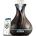 Smart Wifi Essential Oil Aromathery Diffuser - Alexa & Google Home Compatible - 400ml Walnut Wood Grain Ultrasonic Aromatherapy Diffuser & Humidifier - Create Schedules & More - LED & Timer Settings